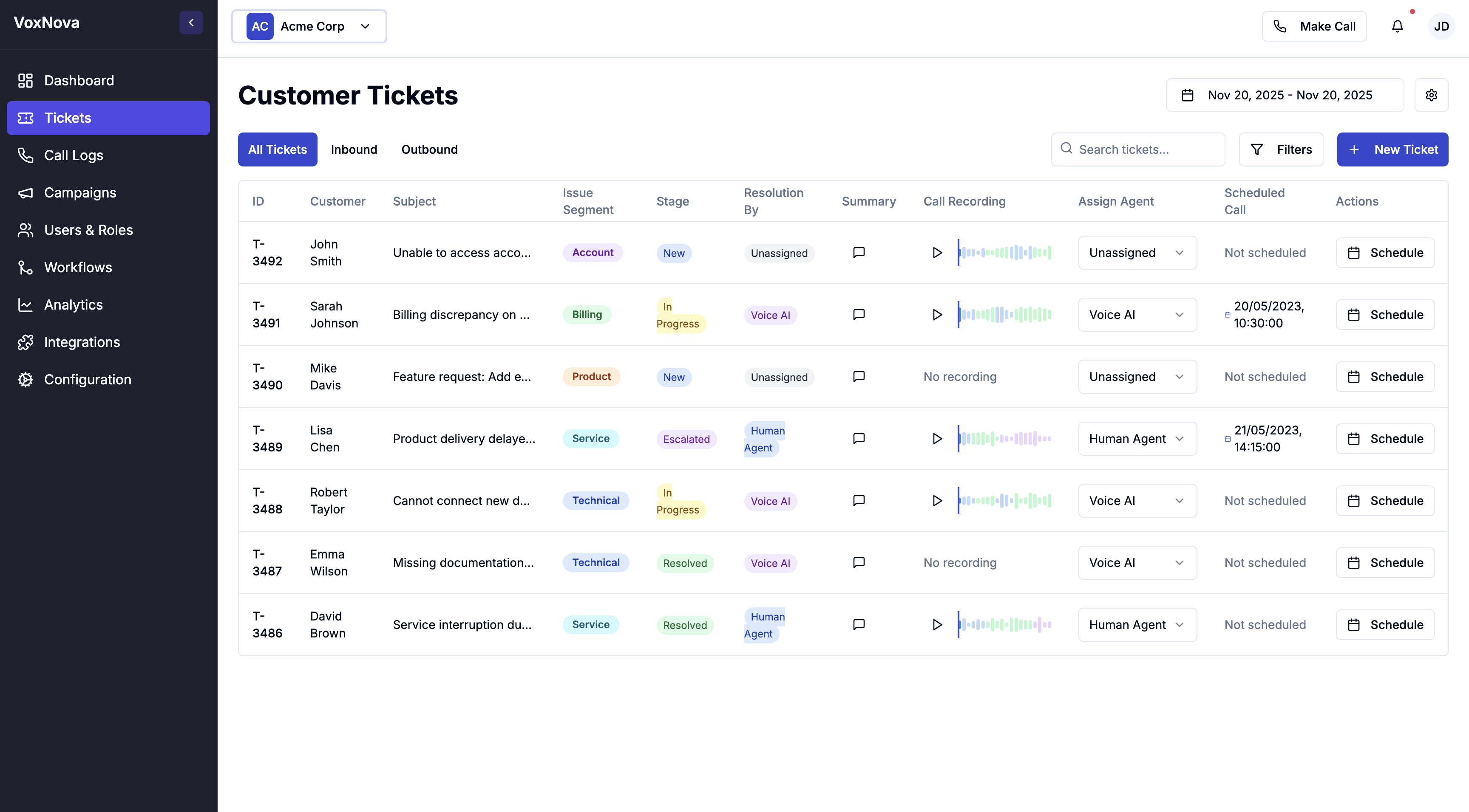 Customer Tickets Management